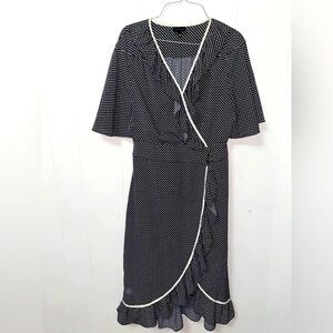 Who What Wear Dress. Black with white polka dots. Size small.